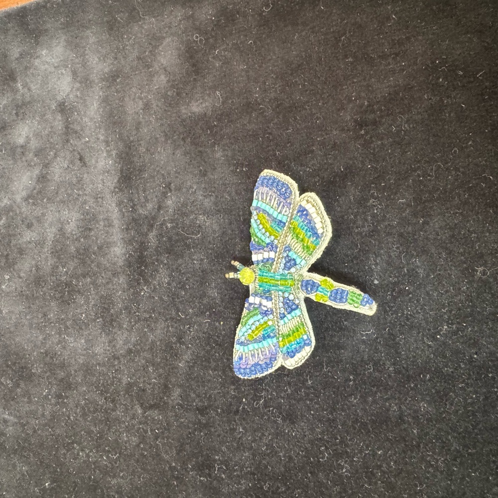 Chico's Blue and Green Dragonfly Brooch